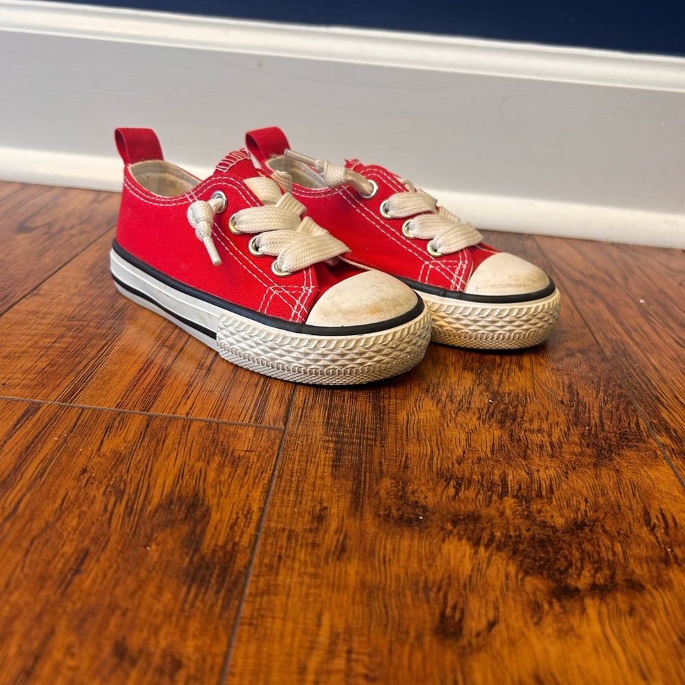 Vibrant Red Kids Sneakers